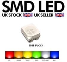 Image of PLCC-4 PLCC4 3528 SMD LED Choice of Blue White Red Green Yellow or Orange