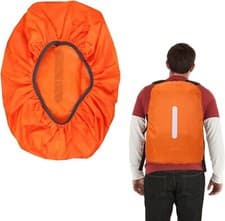 Image of Waterproof Rain Cover for Backpack, Reflective Rainproof Protector 45L Orange