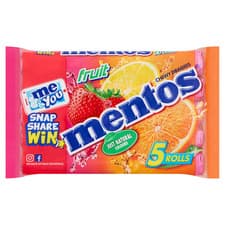 Image of Mentos Fruit Chewy Sweets 5 X 38G (Pack of 3) Free P&P