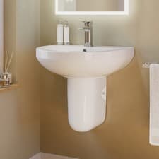 Image of Modern Semi Pedestal Basin 550mm - Addison BUN/ADD547/98581