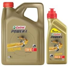 Image of Castrol POWER 1 4T 15W-50 Semi-Synthetic Motorcycle Engine Oil