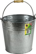 Image of Heavy Duty Galvanised Metal Bucket Handle Plant Pot Coal Planter Strong Steel