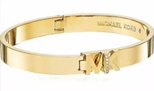 Image of Michael Kors Gold-Tone Stainless Steel Bangle Bracelet MKJ7697710
