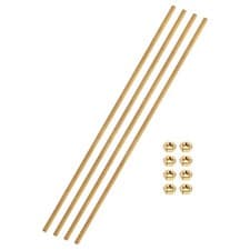 Image of 4Sets M2 x 0.4mm Pitch 100mm/4" Solid Brass Fully Threaded Rod