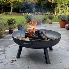 Image of Extra Large Fire Pit Cast Iron BBQ Bowl Outdoor Garden Patio Log Burner Heater