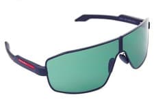 Image of PRADA SPORT TUNING 54YS 1BO-06U Mens Large Shield Sunglasses MATTE BLACK GREEN