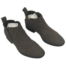 Image of UGG Aureo II Taupe Suede Ankle Boots Womens 7 Side Zip Waterproof 1103725 New