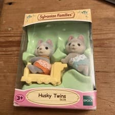 Image of NEW Epoch Sylvanian Families #5638 Husky Dog Twins babies
