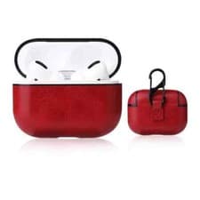 Image of Apple Airpods 3rd generation Wine-Red shockproof Leather case cover ( 2021 )
