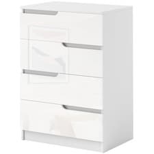 Image of HOMCOM 4 Drawer Chest of Drawers for Bedroom, 60 x 40 x 85cm, White