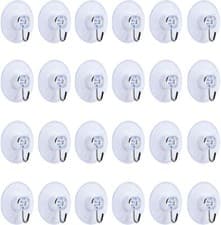 Image of WINDOW SUCTION CUP HOOKS HEAVY SUCKER HANGER Clear Plastic