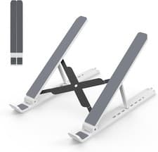 Image of Adjustable Laptop Stand Foldable Aluminium Portable Riser For 10 To 15.6 Inch