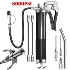Image of Manual Handle Grease Gun Kit Heavy Duty Pistol Grip w/ Hose Pipe 6000PSI-8000PSI
