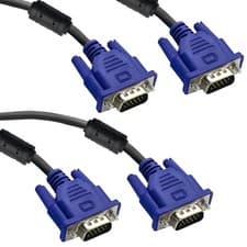 Image of 2 Pack VGA to VGA Cable 10FT(3M) HD15 Male to Male 1080p for PC Monitor TV UK
