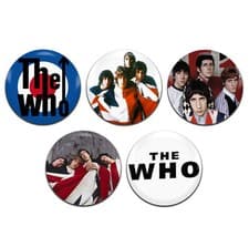 Image of 5x The Who Band Mod Rock 25mm / 1 Inch D Pin Button Badges