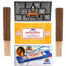 Image of Satya Incense Sticks Joss Nag Champa Sandalwood Super Hit Full Box 144 Sticks