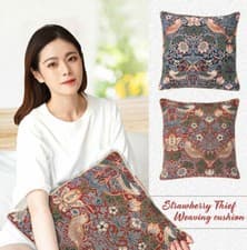 Image of Baroque Tapestry Pillowcase Cushion Cover William Morris Strawberry Thief Decor
