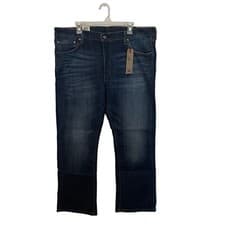 Image of Levis 527 Slim Bootcut Jeans Mens 40 Blue Denim Cotton Stretch Straight 40x30