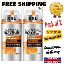 Image of 2 x L'Oreal Men Expert Hydra Energetic, Anti-Fatigue Moisturiser 100ml New