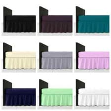 Image of Plain Fitted Base Valance Sheet Poly Cotton Bed Skirt Single Double Super King