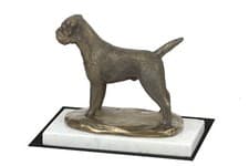 Image of Border Terrier statuette on a light stone Art-Dog