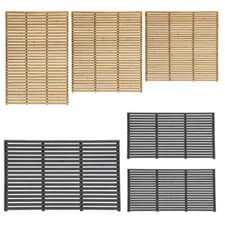 Image of 6FT Heavy Duty Horizontal Slatted Garden Fence Panel Pressure Treated Timber UK