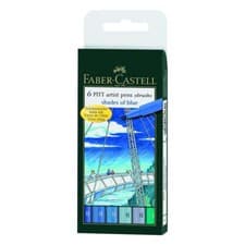Image of Faber-Castell Pitt Artist Pen Shades Of Blue 6 Piece Set FC167164