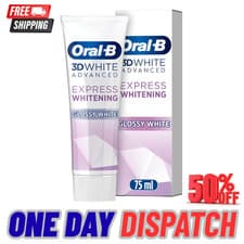 Image of Oral-B 3D White Advanced Express Whitening Toothpaste Glossy White Mint – 75ml