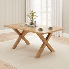 Image of Dining Table 6 to 8 Seater Marbury Oak 1.8m Cross Leg Kitchen Furniture