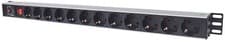 Image of 766623714044 Intellinet Vertical Rackmount 12-Way Power Strip - German Type, Wit