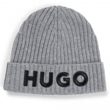 Image of Hugo Boss Unisex Grey Beanie | New with Tags | 100% Premium Wool | Winter Hat