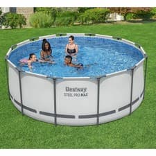 Image of Bestway 12ft (3.6m) Steel Pro Max Above Ground Pool with Filter Pump and Ladder