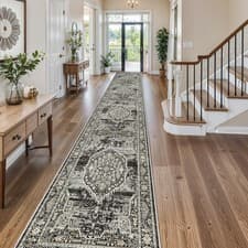 Image of Washable Hallway Runner Rug 3x16: Soft Ultra Thin Low Pile Carpet Machine Wash A
