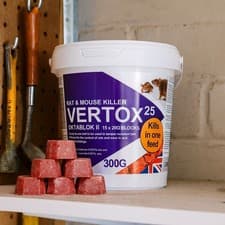 Image of Vertox25 Rat & Mouse Rodent Poison Wax Bait Blocks (Max Strength) PK 1-12