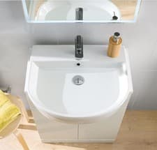 Image of Metro 56cm x 47cm 1 Tap Hole Ceramic Semi Recessed Basin - White