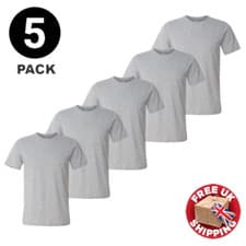Image of Mens Heavy Blend Plain T-Shirt 100% Cotton High Quality Short Sleeve 3 Pk 5 Pack