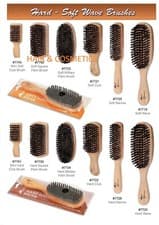 Image of HARD OR SOFT SINGLE WOOD BRUSH BOAR & PLASTIC BRISTLES BY MAGIC COLLECTION !!