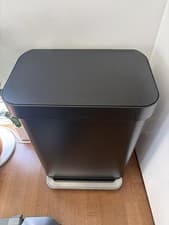 Image of 🔥 simplehuman 55L Rectangular Step Can Bin – matte black, Perfect Condition