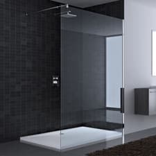 Image of Durovin Wet Room Shower Screen Walk in Frameless Glass NANO Clear 8mm + Tray