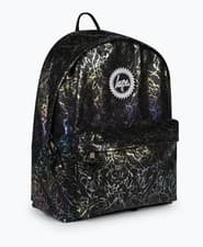 Image of NEW Hype Girls Black Glitter Lightning Rainbow print Backpack