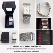 Image of Ladies Sparkly Silver Seksy Watch - Brand New ✨ Boxed with Original Papers