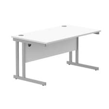Image of Straight Cantilever Office Desk - Beech, Grey Oak, Oak or White MFC