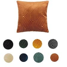 Image of Paoletti Evoke Geometric Cut Velvet Cushion Cover