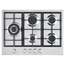 Image of Cookology Gas Hob 5 Burner 70cm with Wok Burner - Stainless Steel GH700SS