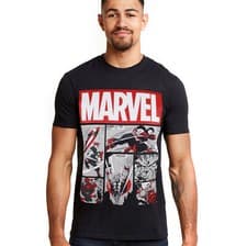 Image of Official Mens Marvel Comics Heroes T-shirt Black S-XXL