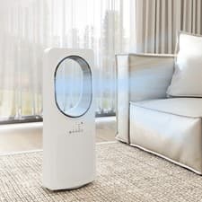 Image of Bladeless Tower Fan for Bedroom, 36dB Standing Cooling Fan with Oscillating