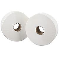 Image of 2Work Jumbo Toilet Roll 2-Ply White 92mmx410m Core 76mm (Pack of 6) 2W70203