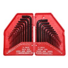 Image of 30Pcs Hexagonal Wrench Tool Set SAE & Metric Hex Wrenches L-Shaped2922