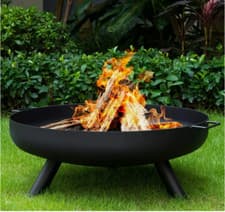 Image of Fire Pit Outdoor, Garden Patio Heater Charcoal Log Wood Burner, Steel Fire Bowl