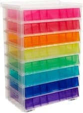 Image of Really Useful Storage Drawer Unit 8 x 0.9 Litre Rainbow NEXT DAY DELIVERY
